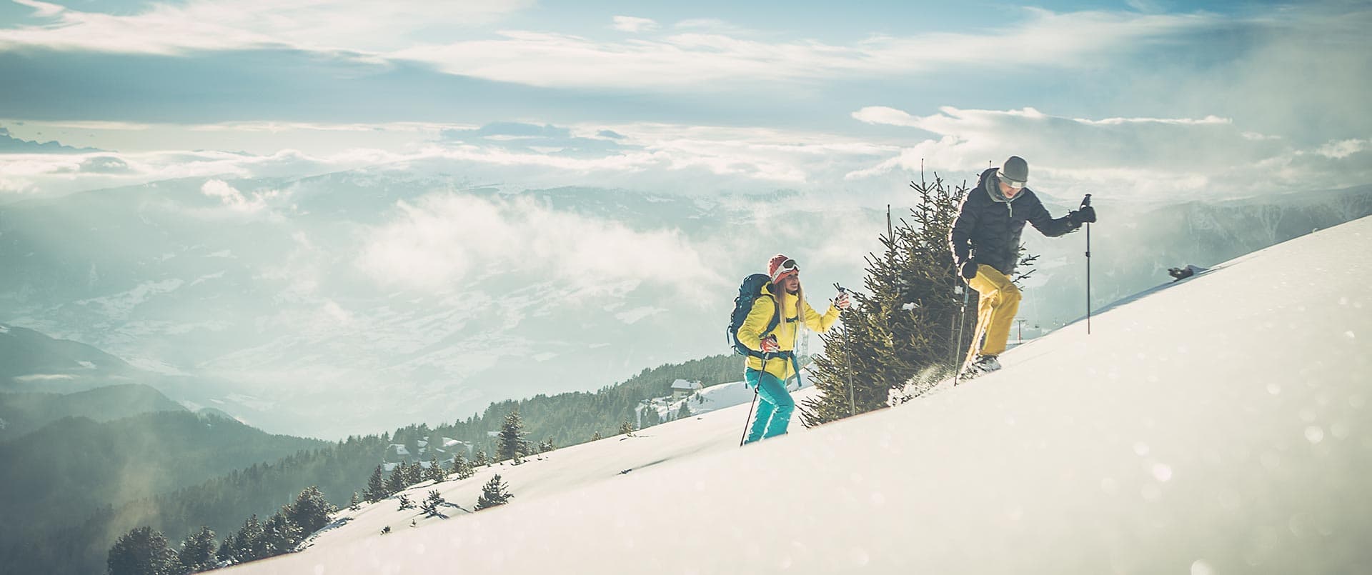 Gefuehrte Schneeschuhwanderungen Plose Brixen Dolomiten 1