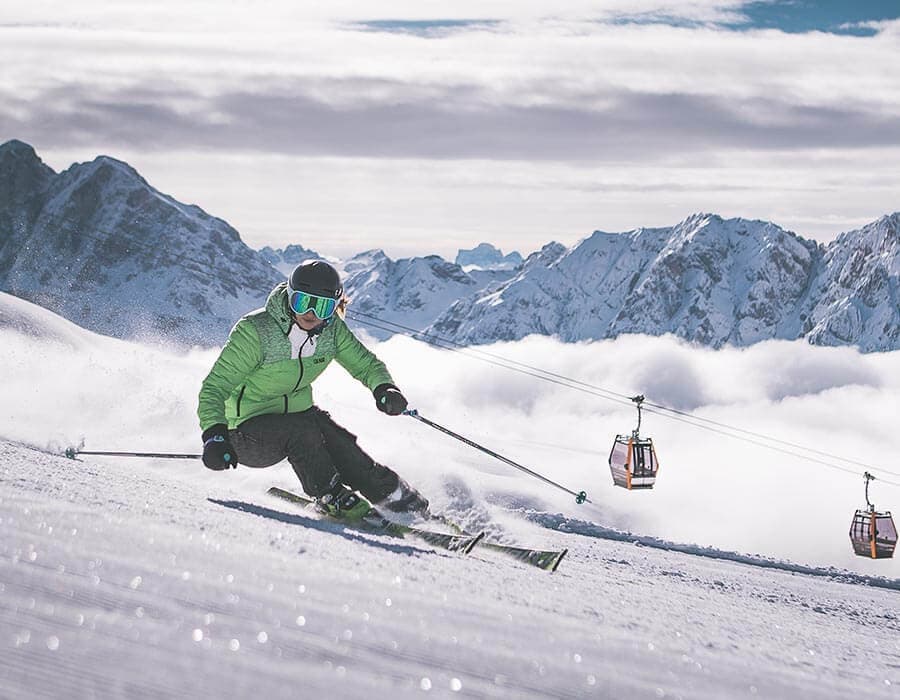 Skifahren auf der Plose in Suedtirol